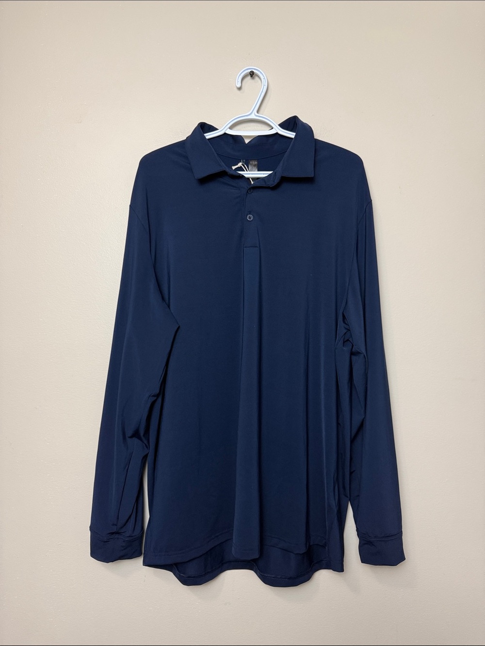 adidas Men's Long-Sleeve Polo - Navy Blue size XL